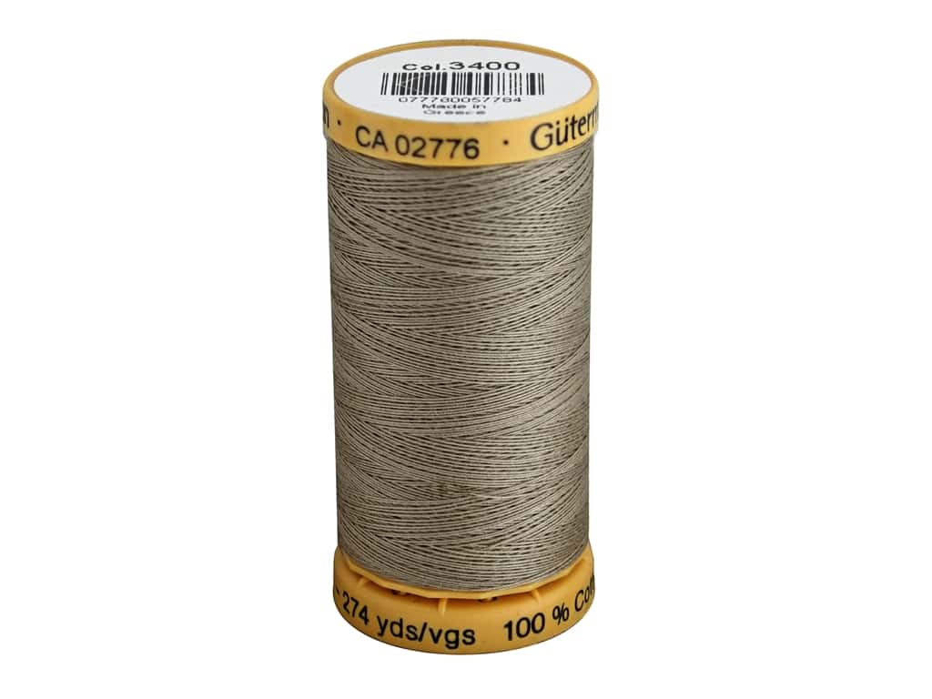 Gutermann Natural Cotton Thread 250m/273yds | Khaki - 3400