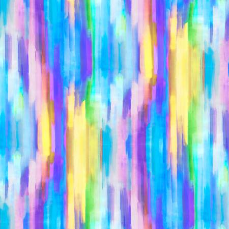 Light Multi Painted Rainbow Stripe 108" Cotton (HUES5039 - LMU) – Sold in UNITS of ¼ metre - Maple Leaf Quilting Company Ltd.