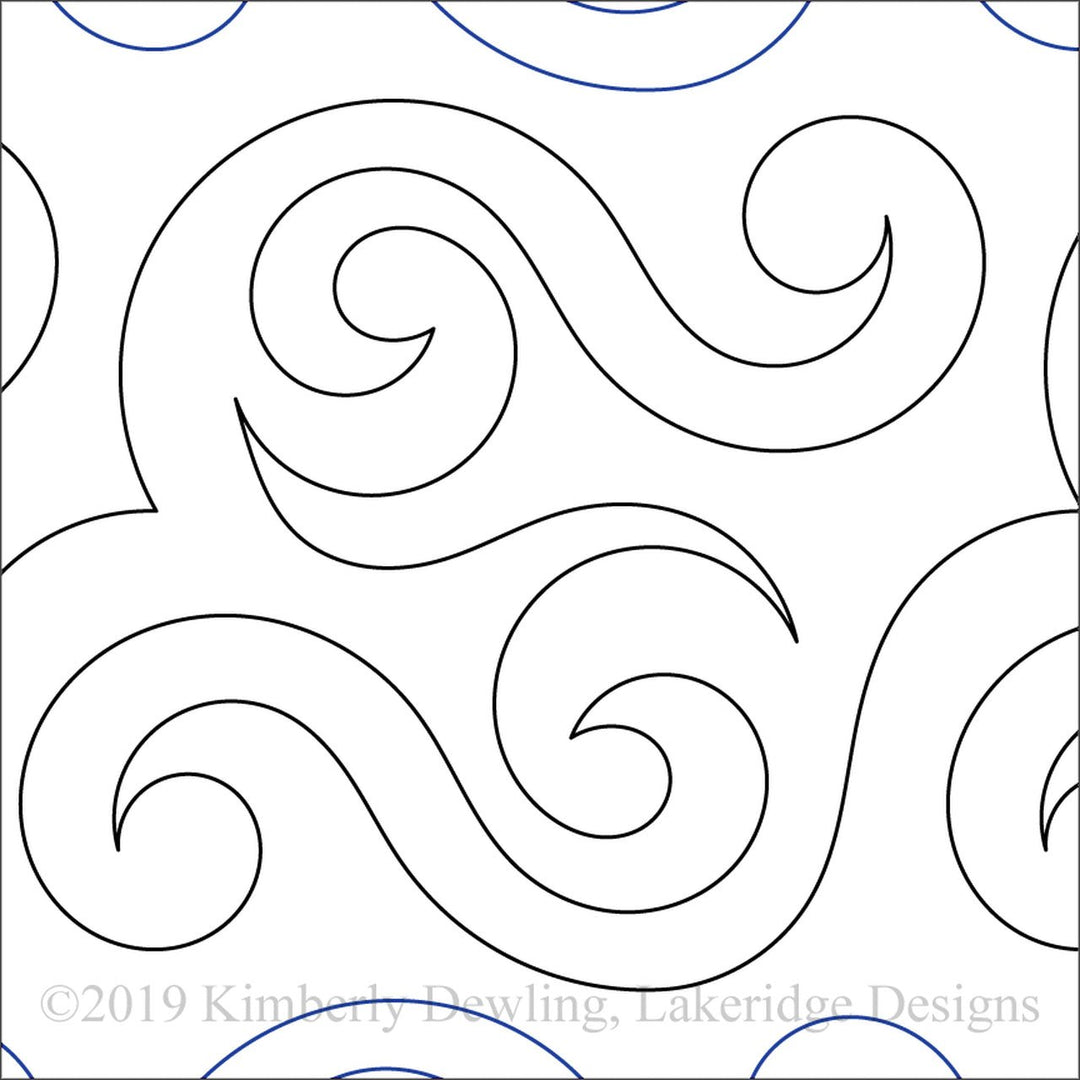 Love Those Curls - 6.5" Paper Pantograph - Maple Leaf Quilting Company Ltd.