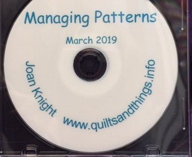 Managing Patterns - Instructional DVD by Joan Knight (March 2019) - Maple Leaf Quilting Company Ltd.