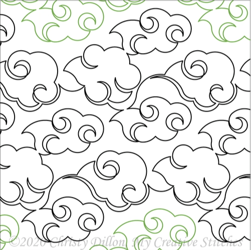 Naruto Clouds – 14” Paper Pantograph - Maple Leaf Quilting Company Ltd.