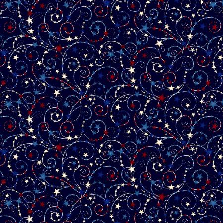Navy Stars 108" Cotton (3000W - 77) – Sold in UNITS of ¼ metre - Maple Leaf Quilting Company Ltd.