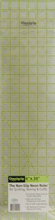 Omnigrid Omnigrip Neon Ruler 6in x 24in (RN24) - Maple Leaf Quilting Company Ltd.
