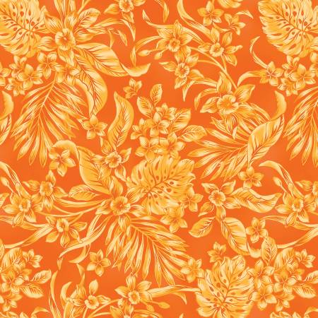 Orange Oasis 108" Cotton (12907WB - 38) – Sold in UNITS of ¼ metre - Maple Leaf Quilting Company Ltd.