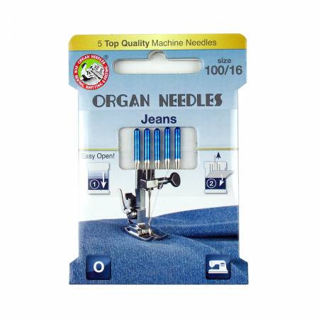 Organ Needles Jeans Size 100/16 Eco Pack (3000114) - Maple Leaf Quilting Company Ltd.