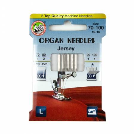 Organ Needles Jersey Assortment (1Ea 70/90/100 - 2ea 80) Eco Pack - Maple Leaf Quilting Company Ltd.
