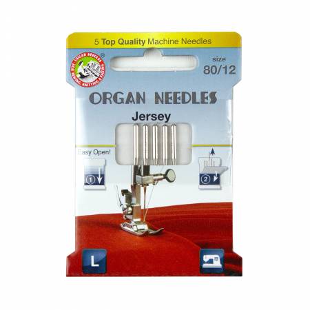 Organ Needles Jersey Size 80/12 Eco Pack (3000109) - Maple Leaf Quilting Company Ltd.