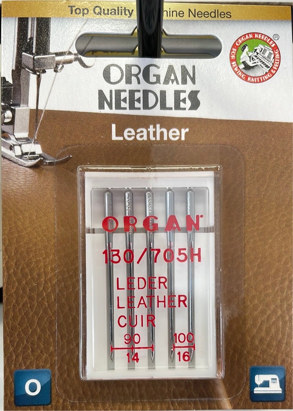 Organ Needles - Leather Assorted (3ea 90, 2ea 100) Eco Pack - Maple Leaf Quilting Company Ltd.