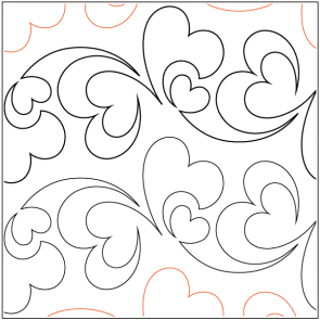Pieces of My Heart – 8” Paper Pantograph - Maple Leaf Quilting Company Ltd.