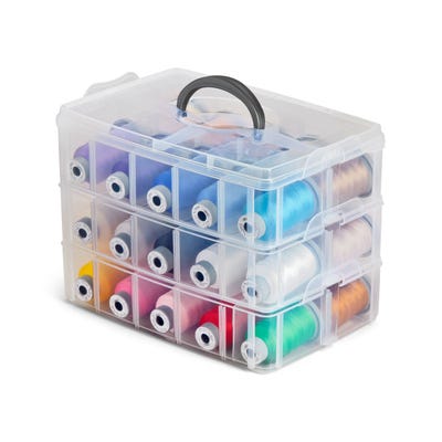 Plastic Carrying Case Organizer - Fits 10 x Glide 1000m spools - Maple Leaf Quilting Company Ltd.