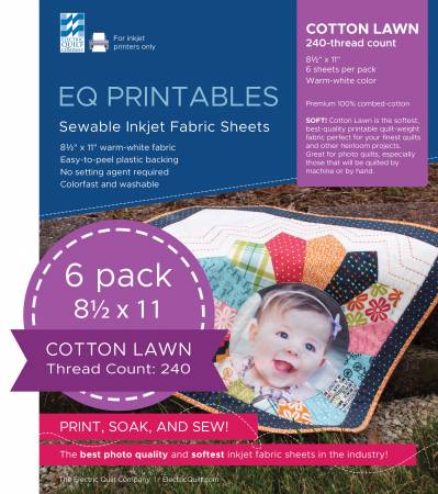 Premium Cotton Lawn Inkjet Fabric 6 Sheets per pack (P - CL811) - Maple Leaf Quilting Company Ltd.