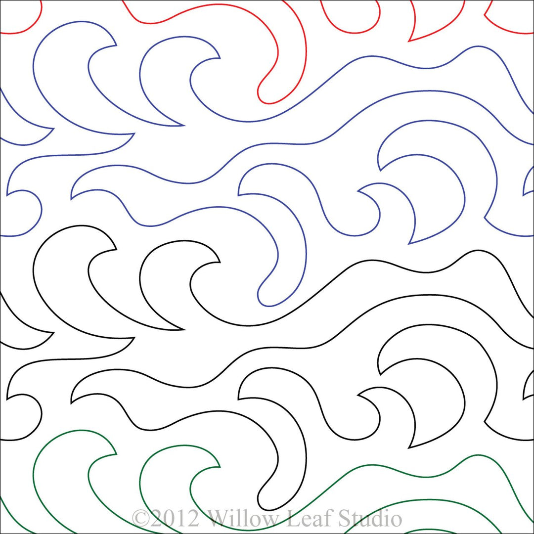 Riptide – 8” Paper Pantograph - Maple Leaf Quilting Company Ltd.