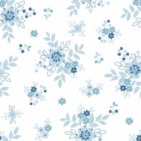 Simply Country Floral Floral White 108" Cotton (WB13418R - WHITE) – Sold in UNITS of ¼ metre - Maple Leaf Quilting Company Ltd.