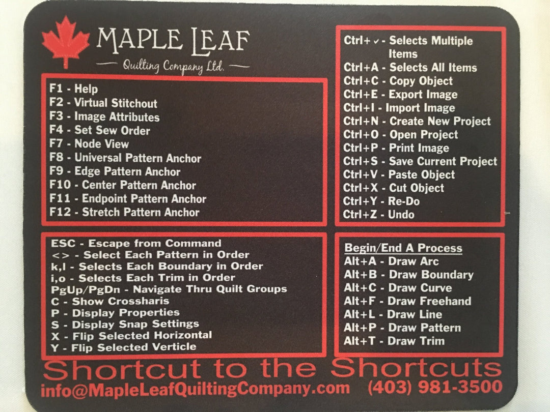 Statler Shortcut Mousepad - Maple Leaf Quilting Company Ltd.