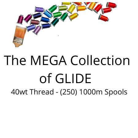 The Mega Collection of Glide 1000m Spools - 40wt Thread (250 Spools) - Maple Leaf Quilting Company Ltd.