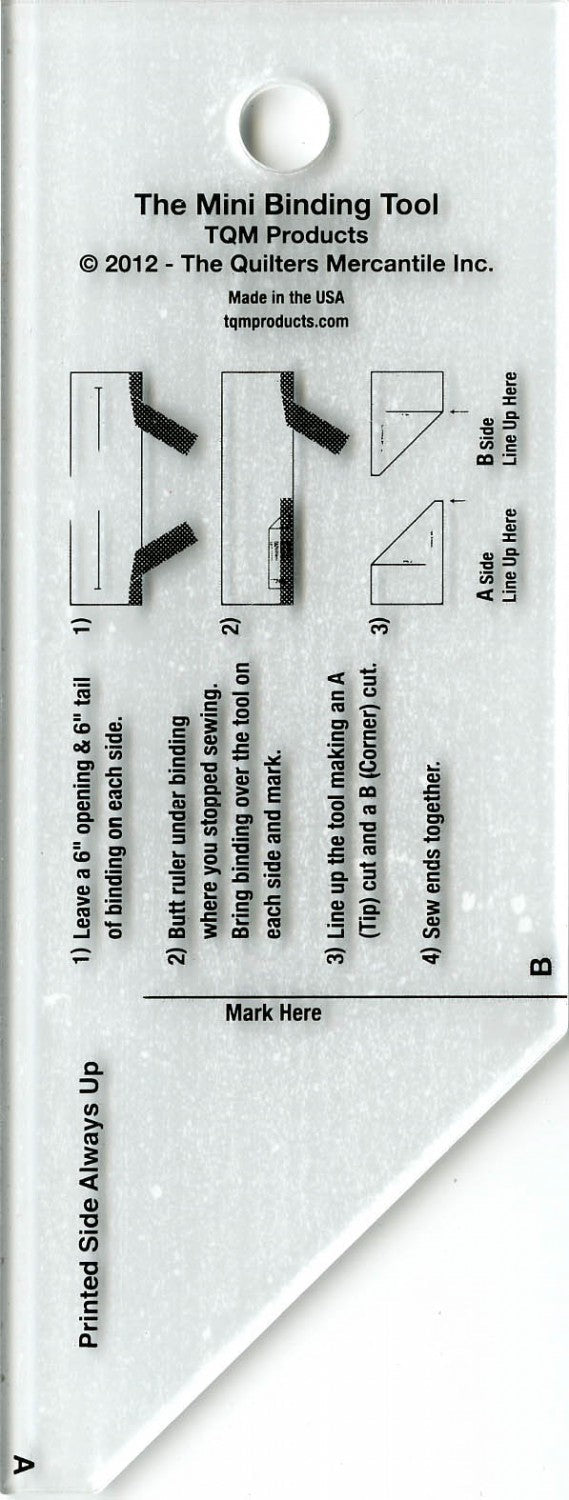 The Mini Binding Tool Template Ruler - Maple Leaf Quilting Company Ltd.