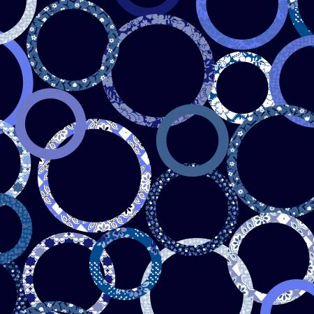 Twilight Patchwork Rings 108" Cotton (52928W - 2) – Sold in UNITS of ¼ metre - Maple Leaf Quilting Company Ltd.
