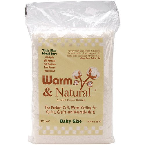 Warm & Natural Baby Size Batting 45" X 60" Bagged (W2322FWN) - Maple Leaf Quilting Company Ltd.