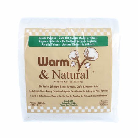 Warm & Natural Cotton Batting - Full Size - 90" x 96" Bagged (W2381WN) - Maple Leaf Quilting Company Ltd.