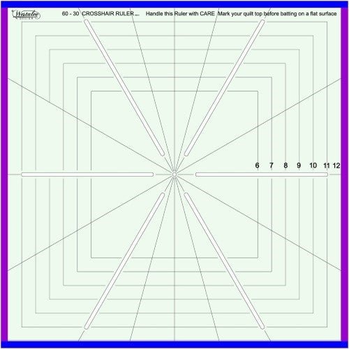 Westalee 6 Point Crosshair Square Deluxe 12.5" w/ Block Lines - Maple Leaf Quilting Company Ltd.