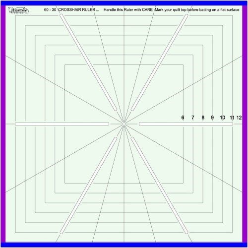 Westalee 8 Point Crosshair Square Deluxe 8.5" w/ Block Lines - Maple Leaf Quilting Company Ltd.