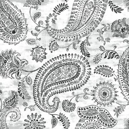 White/Black Bohemia 108" Cotton (BOHW5004 - WK) – Sold in UNITS of ¼ metre - Maple Leaf Quilting Company Ltd.